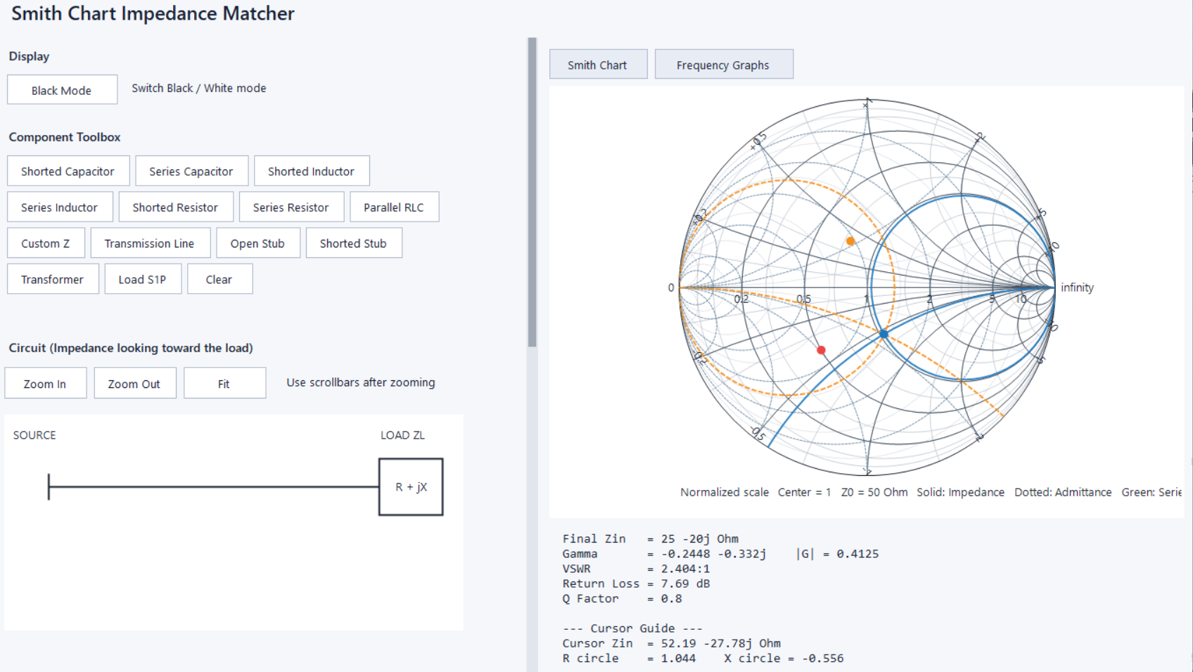 Smith Chart Impedance Matcher (.exe 다운)