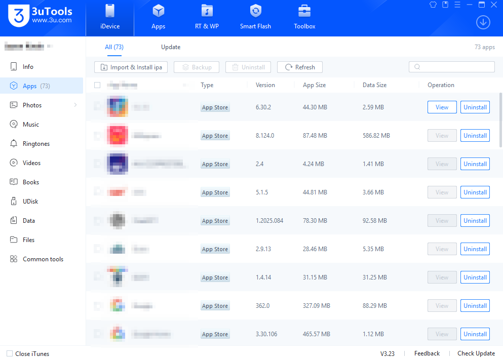 3utools 사용법