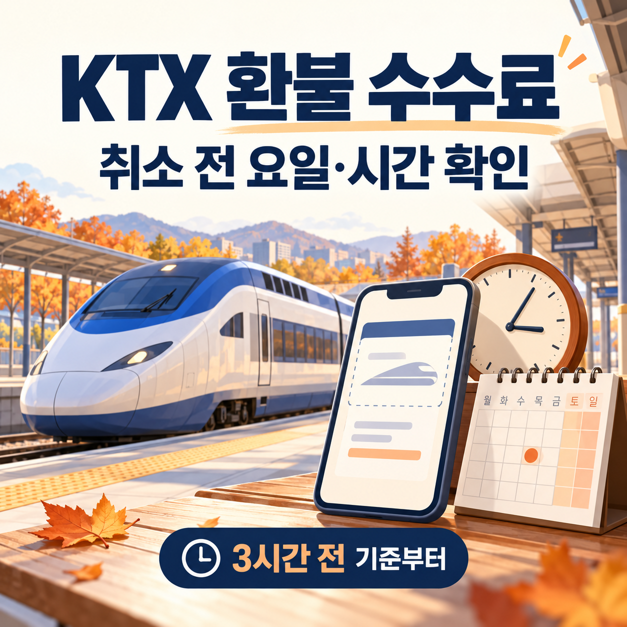 KTX 환불 수수료와 요일별 취소 시점, 위약금 감면 조건