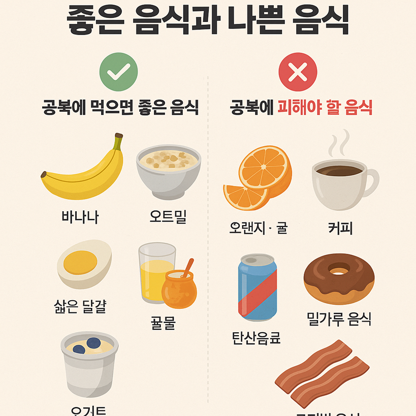 아침 공복에 먹으면 좋은 음식과 나쁜 음식