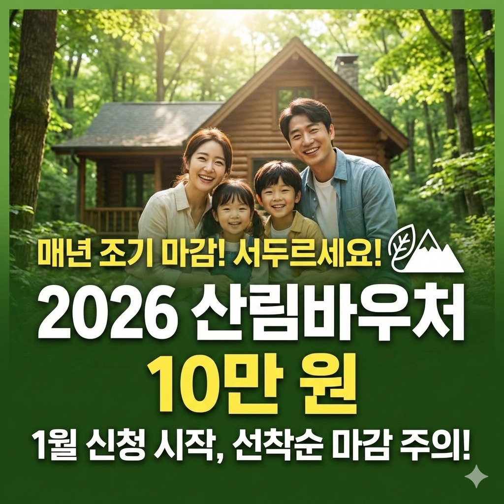 2026 산림바우처 신청 기간 자격 10만원 선착순 마감 주의보