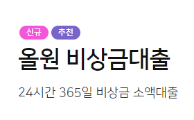 24시간 365일 비상금 소액대출