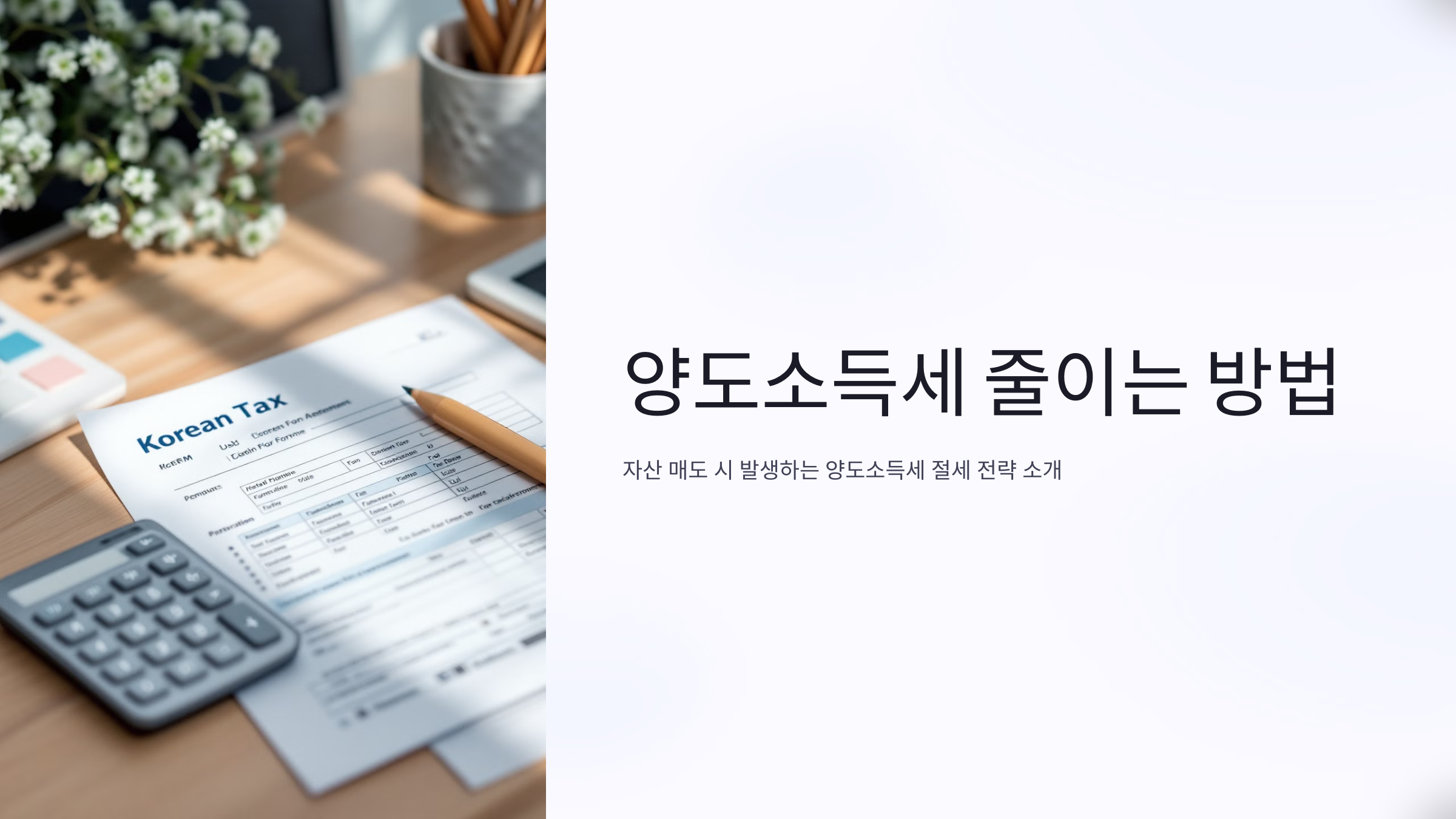 양도 소득세 줄이는 방법