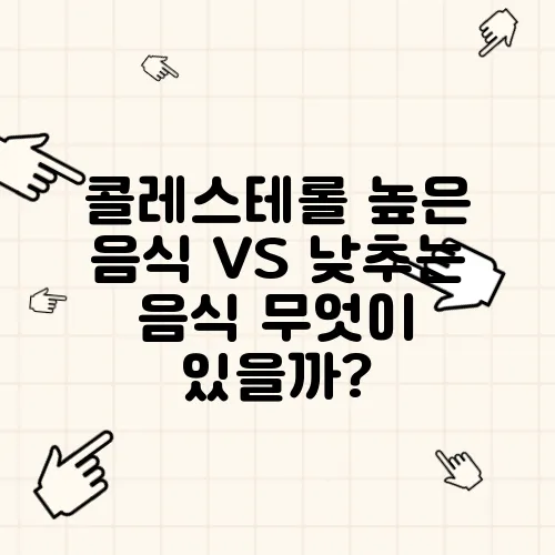 콜레스테롤 높은 음식 VS 낮추는 음식 무엇이 있을까?