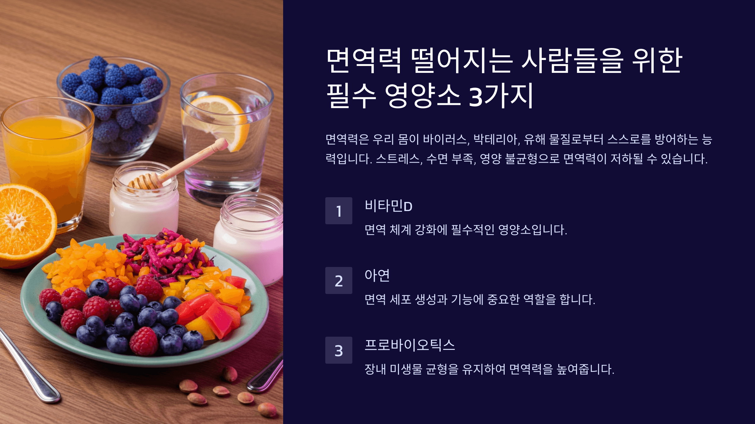 면역력 떨어지는 사람들을 위한 필수 영양소 3가지