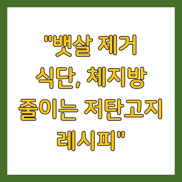 체지방 줄이는 저탄고지 레시피