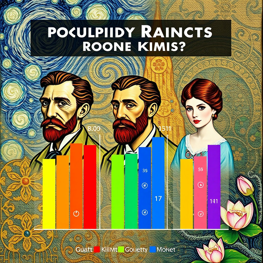 고흐 vs 클림트 vs 모네, 여성 인기 순위 비교 (감성, 색채, 공감력)