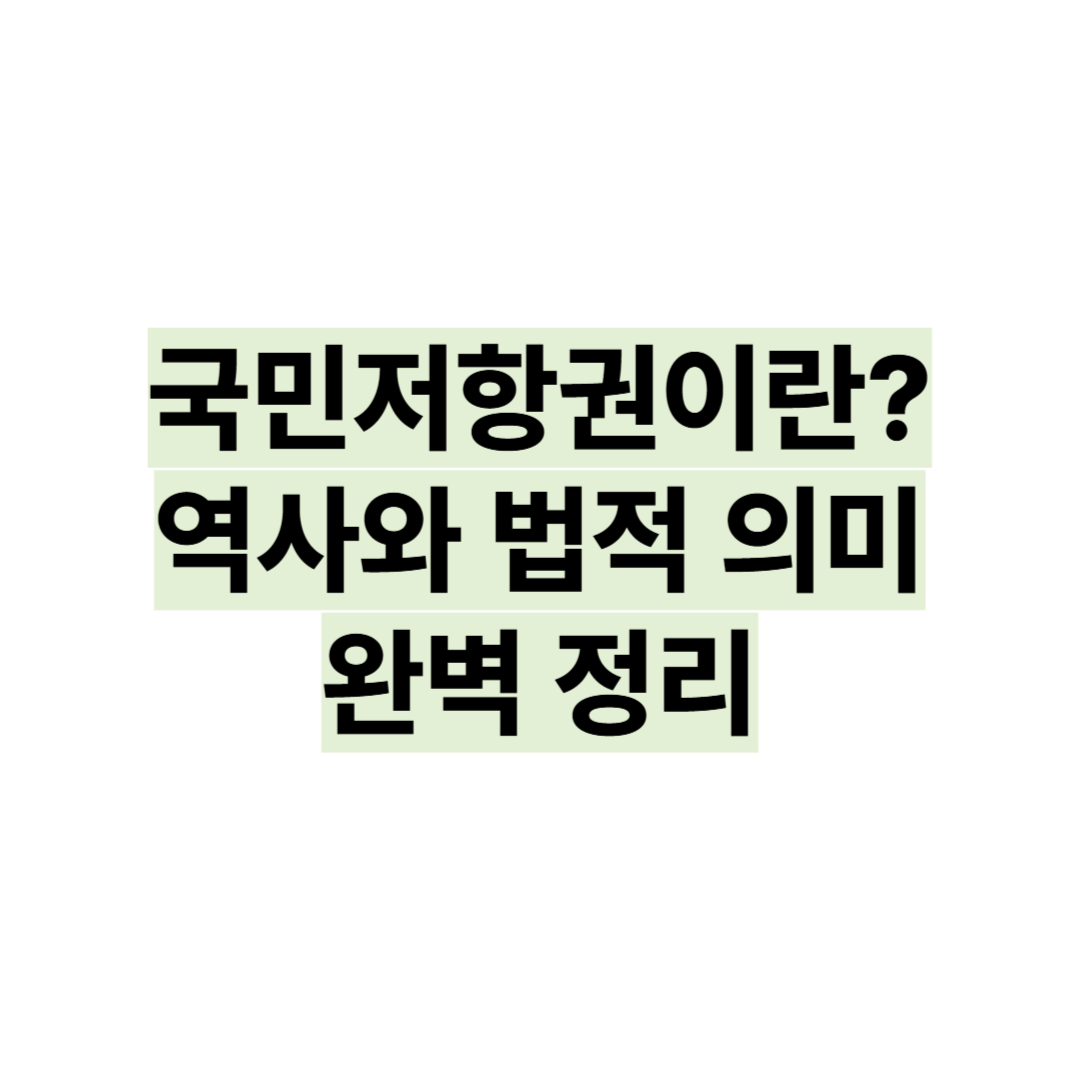 국민저항권이란? 역사와 법적 의미 완벽 정리