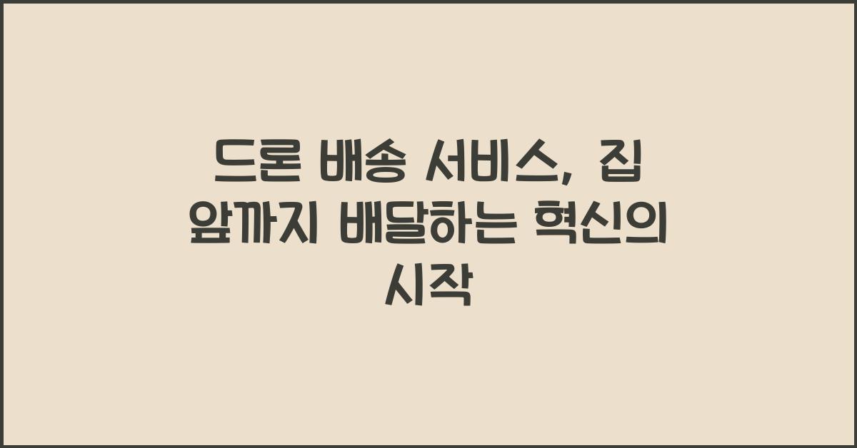 드론 배송 서비스