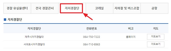 제주경찰유실물센터전화번호