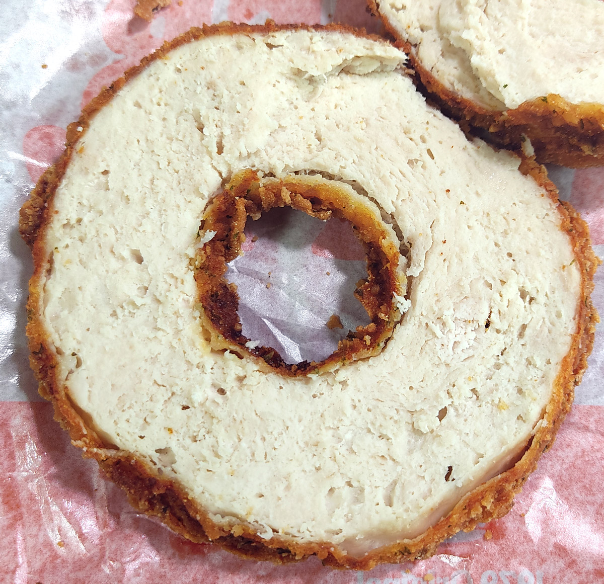 치킨 패티 단면