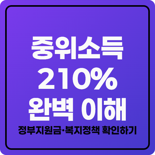 중위소득 210% 완벽 이해