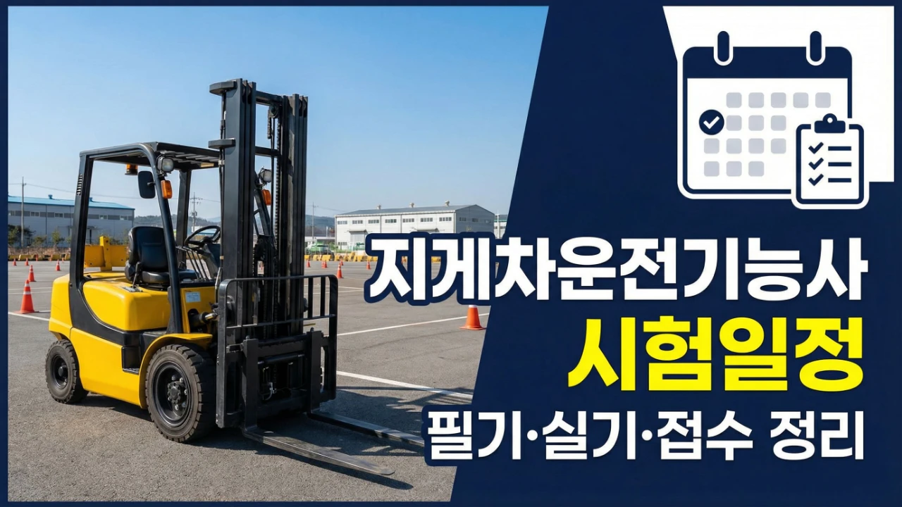 지게차운전기능사 시험일정과 필기 실기 접수 정보를 안내하는 대표 이미지