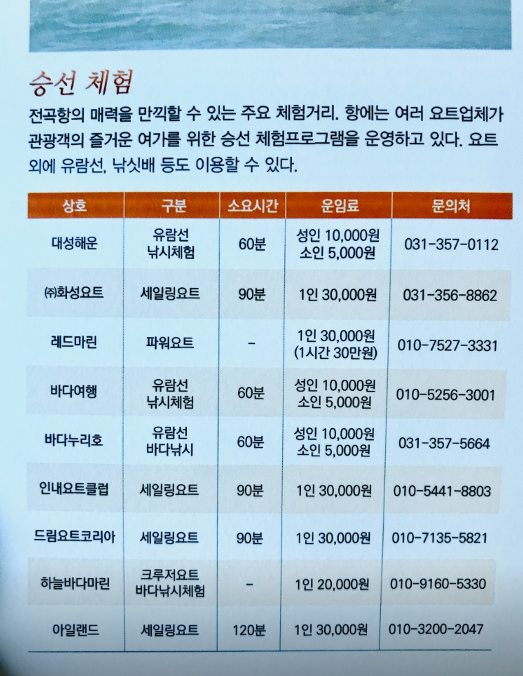 요트체험 요금