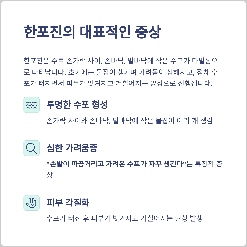 손에 물집이 자꾸 생기고 가려운 이유, 한포진 완벽 가이드