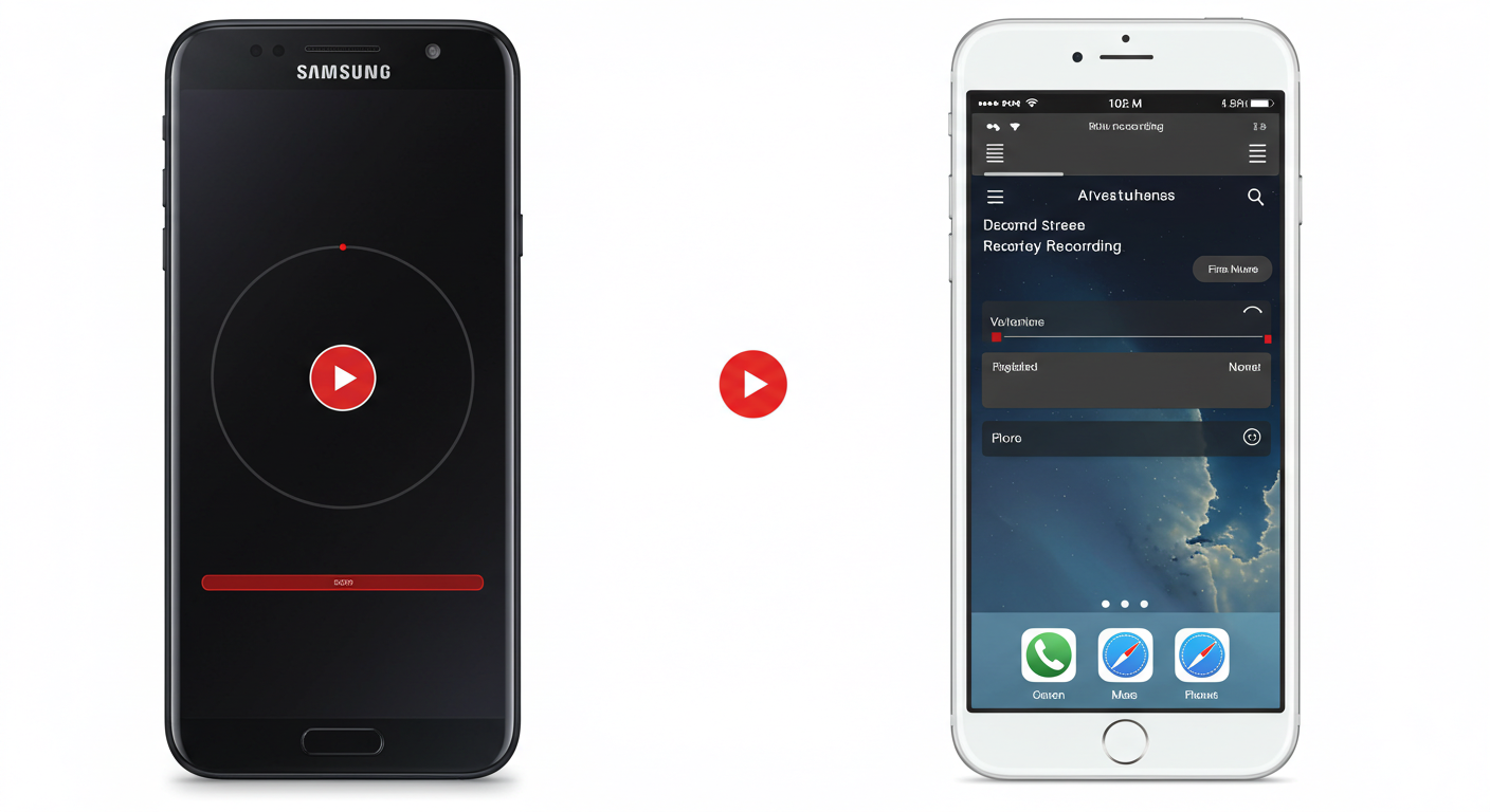 갤럭시 화면 녹화 기능, 아이폰과 비교