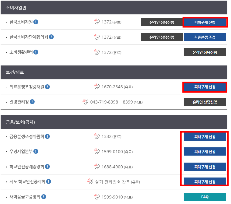피해구제/분쟁조정 신청 2