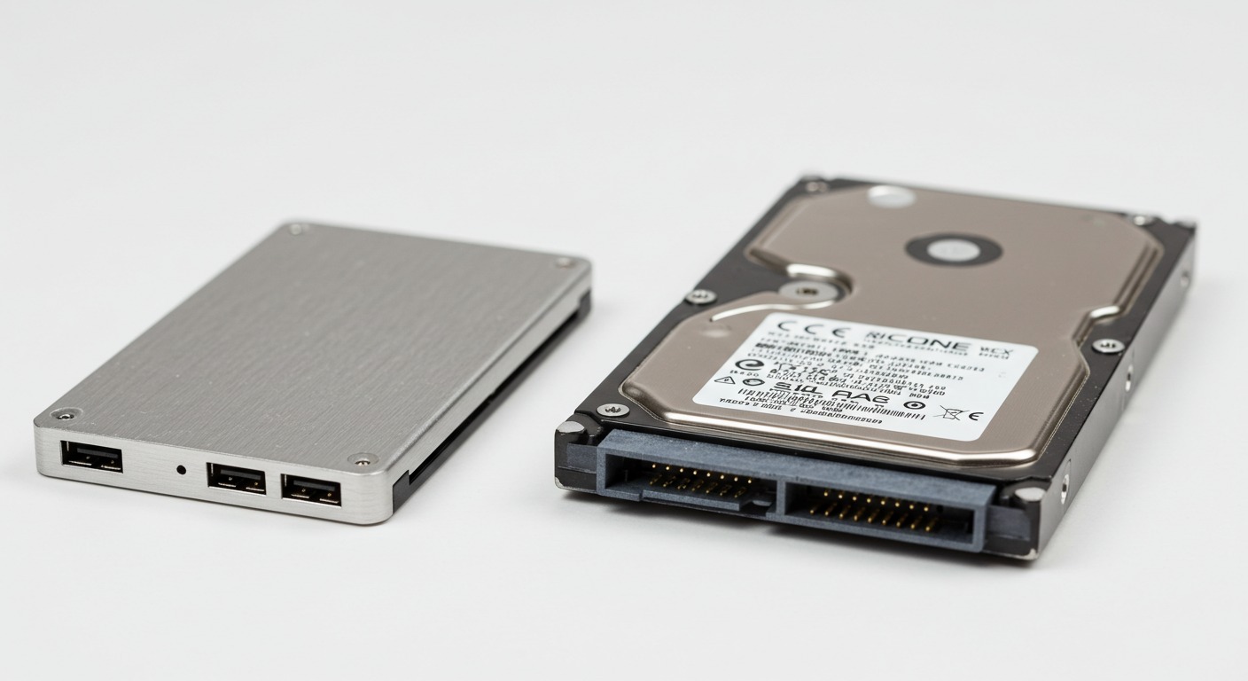 SSD와 HDD 외형 비교