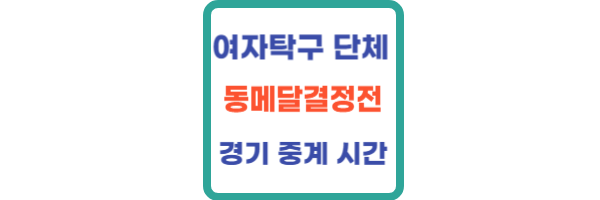 여자탁구 단체전 동메달결정전