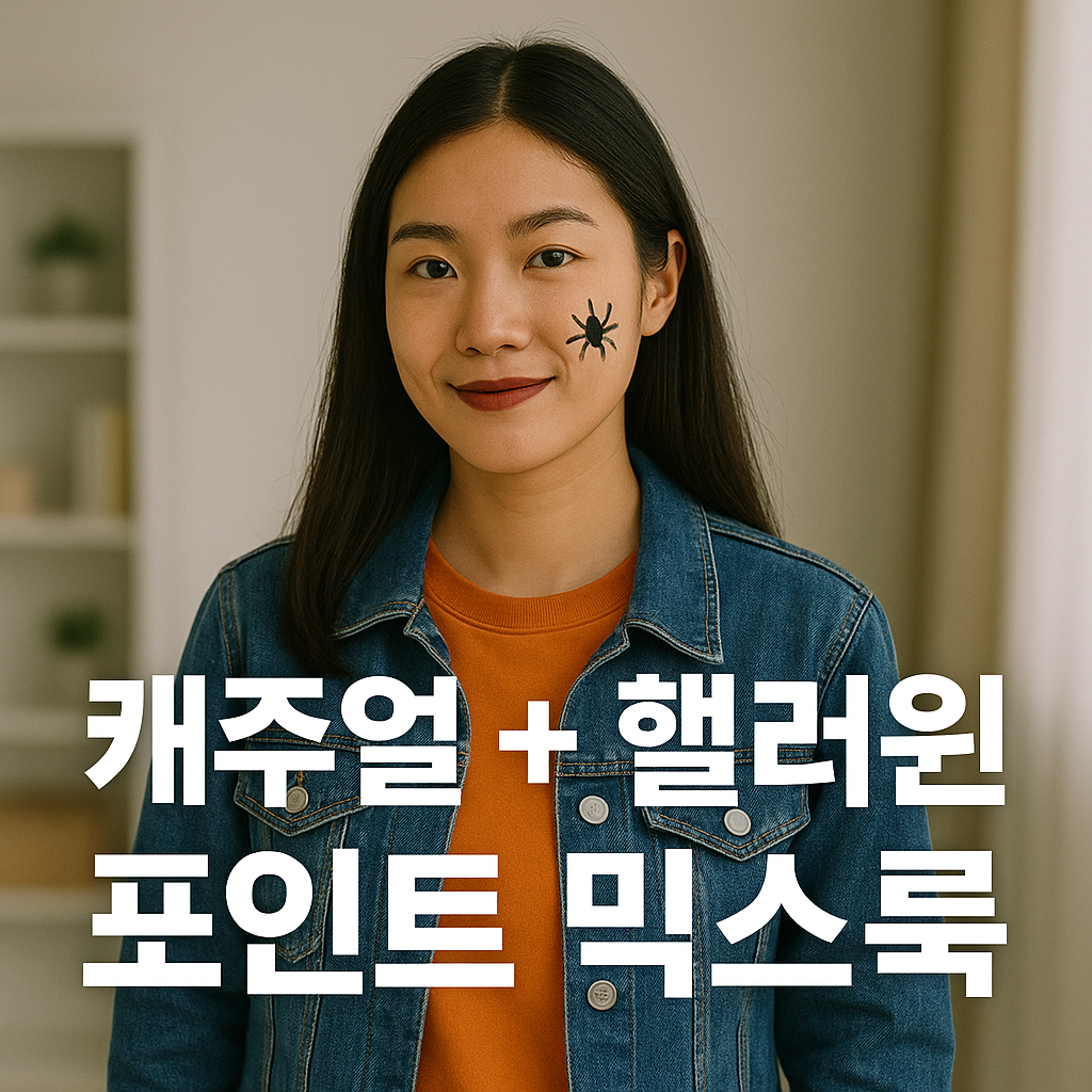 캐주얼 + 핼러윈 포인트 믹스룩