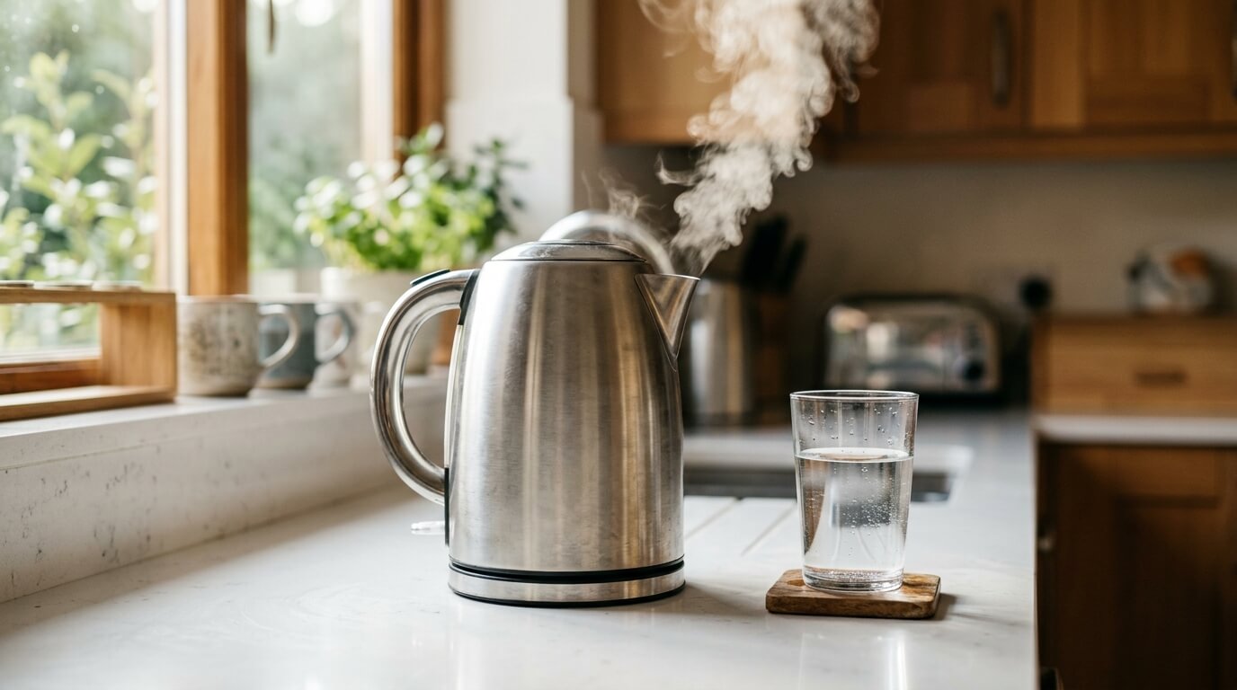 물 끓이기 전기 주전자 수증기 보관 방법 끓인 물