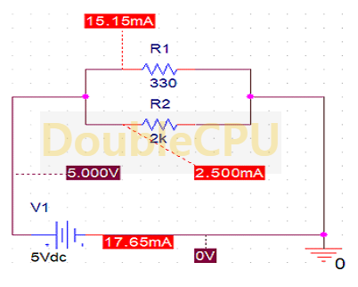 5V-330,2k옴-회로2-구성-및-시뮬레이션-결과