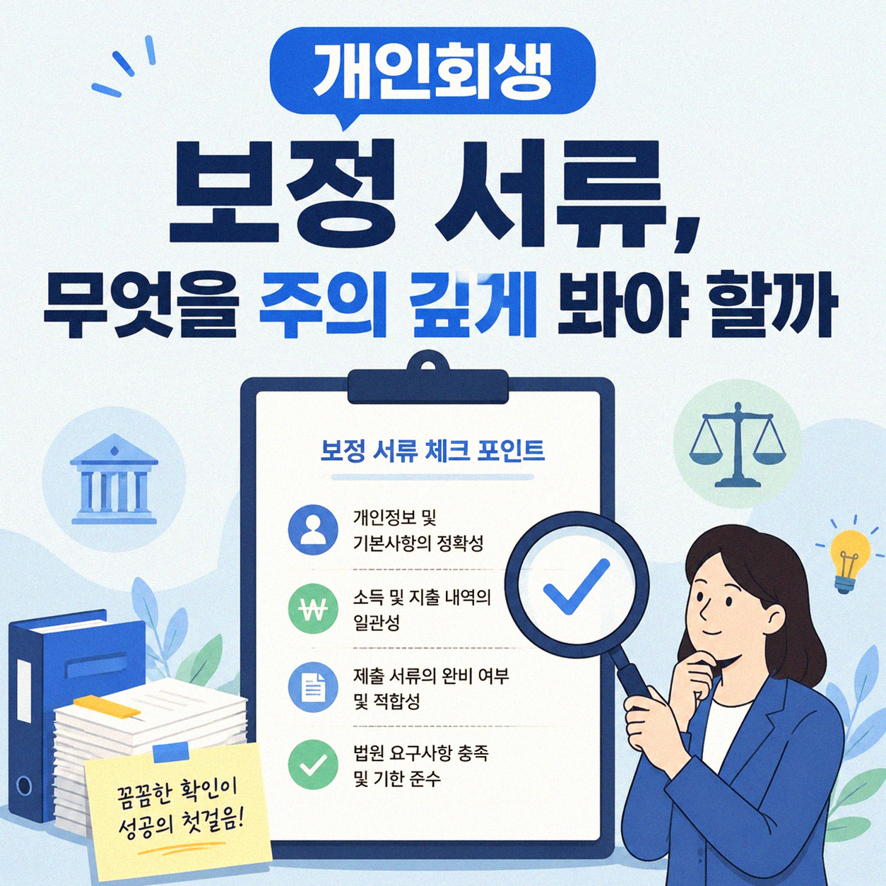 개인회생 보정 서류, 무엇을 꼼꼼히 봐야 할까