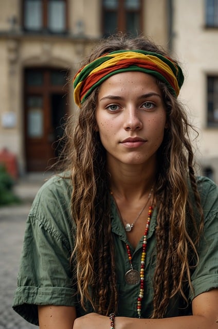 보헤미안 스타일의 여성