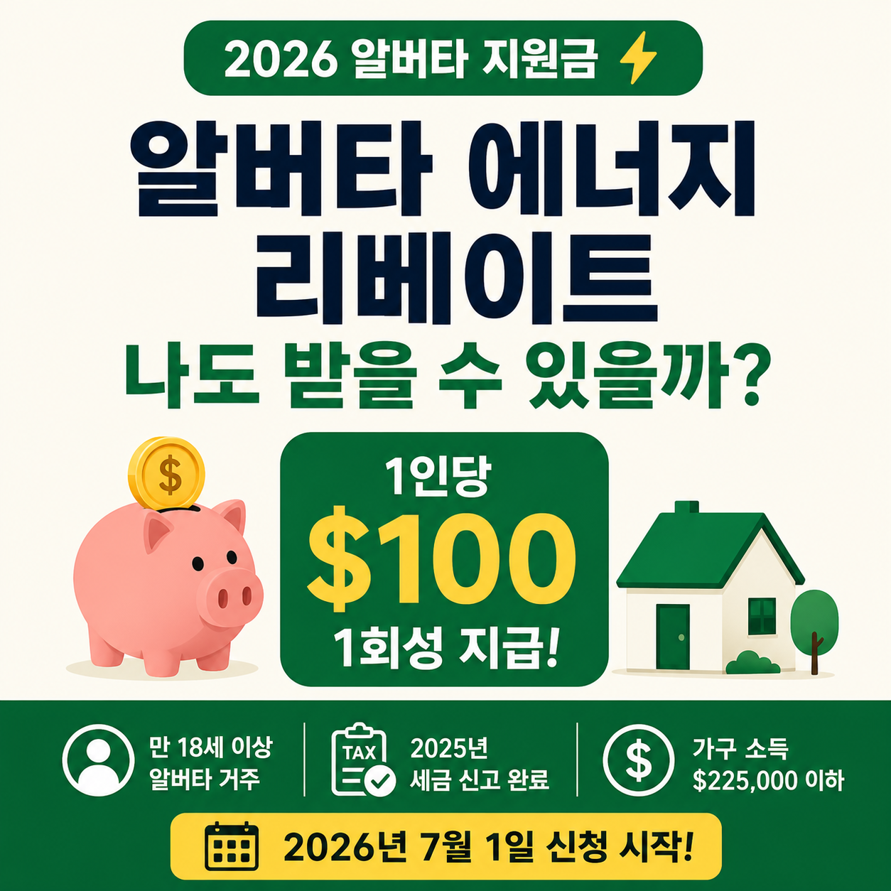 2026 알버타 지원금, 에너지 리베이트