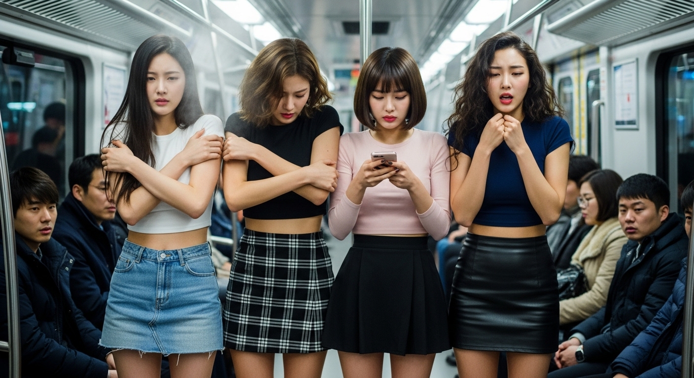 추워하는 여자들