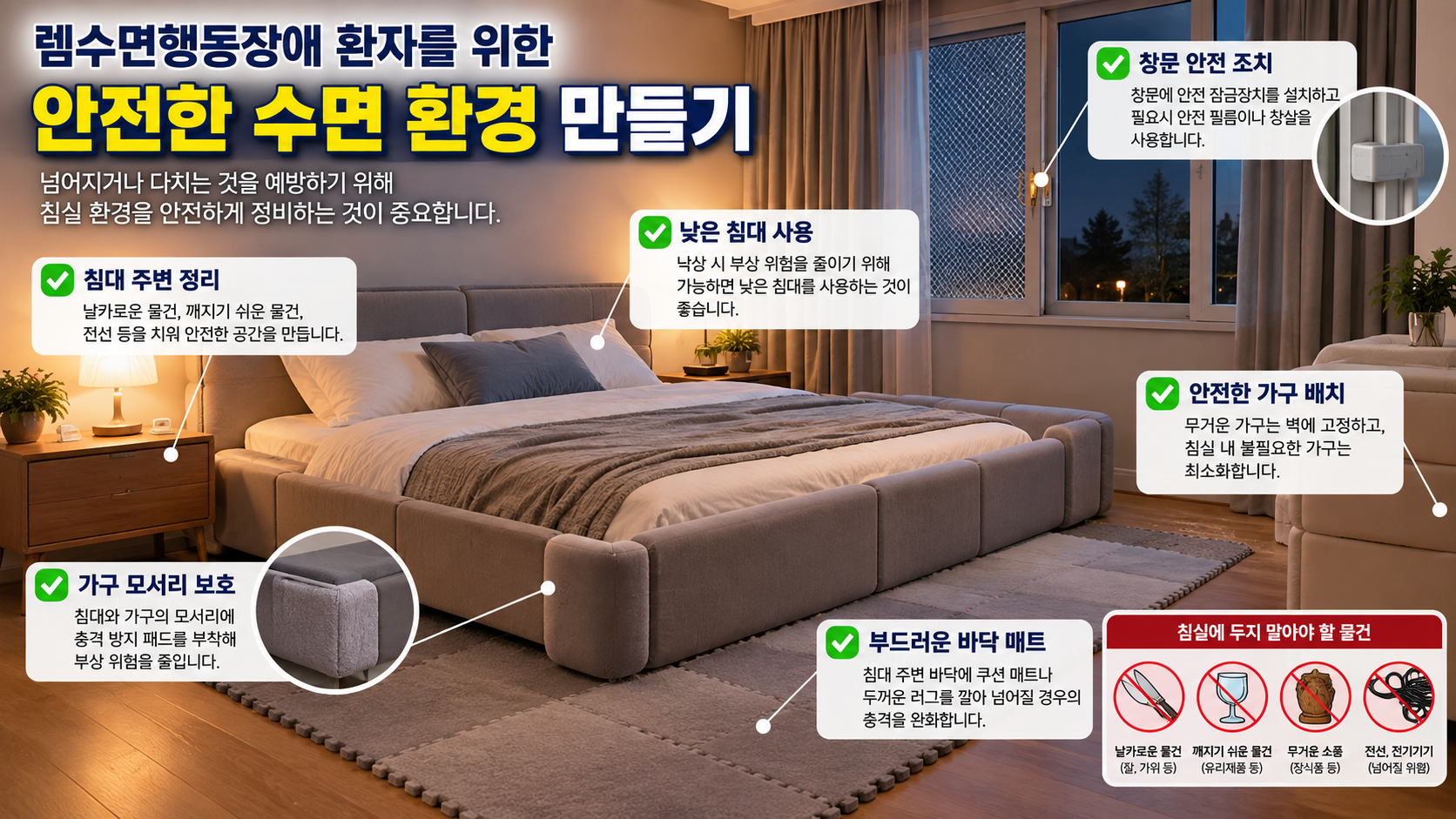 렘수면행동장애 환자를 위한 안전한 침실 환경