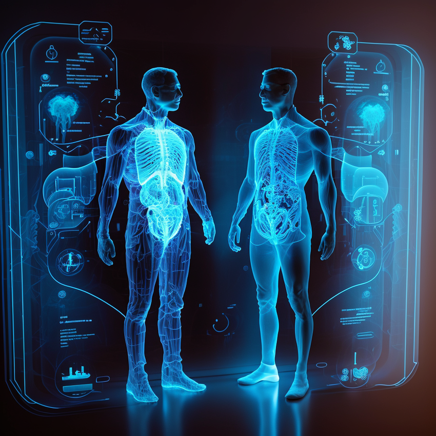 의료분야에서 디지털 트윈
Conceptual figure of the future application of the human body digital twin technology.
