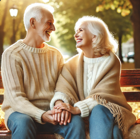 행복한 노부부 사진