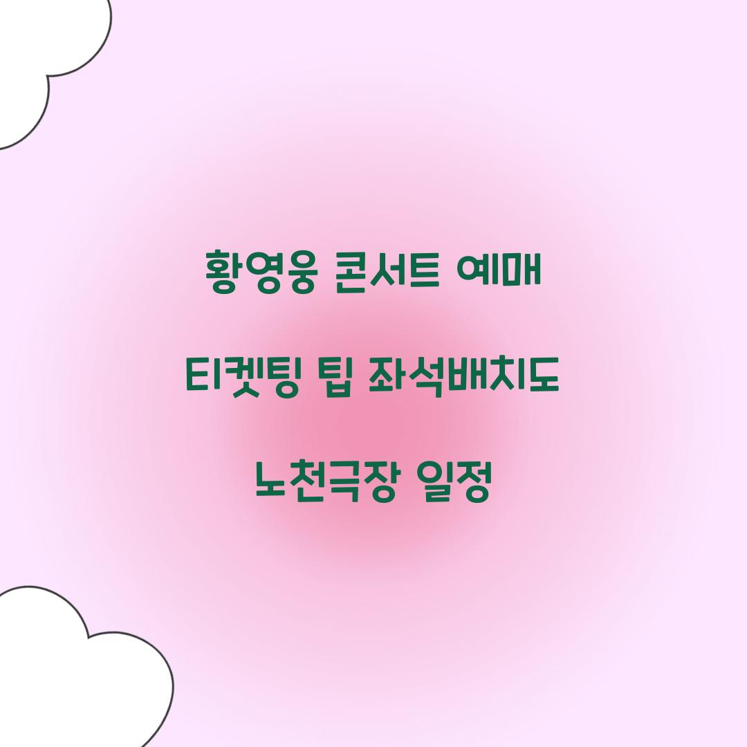 황영웅 콘서트 예매