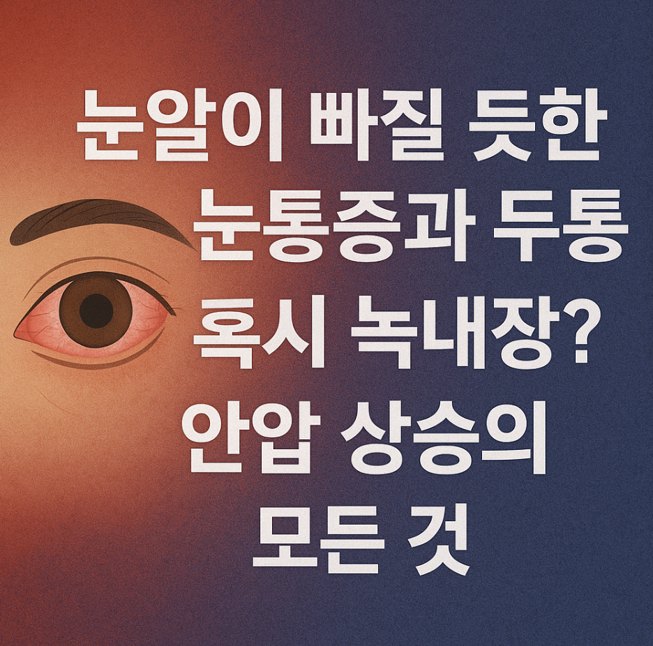 눈알이 빠질 듯한 눈통증과 두통, 혹시 녹내장? 안압 상승의 모든 것