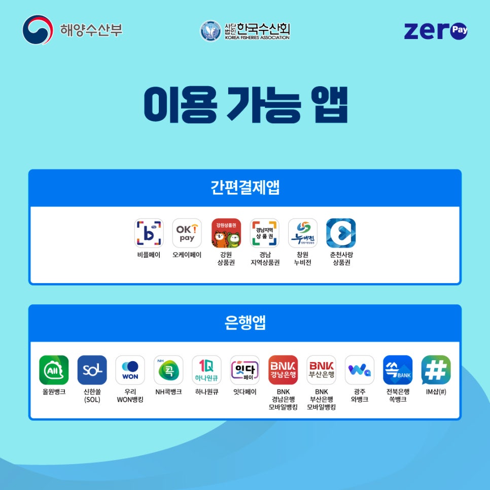 대한민국수산대전상품권 이용가능 앱