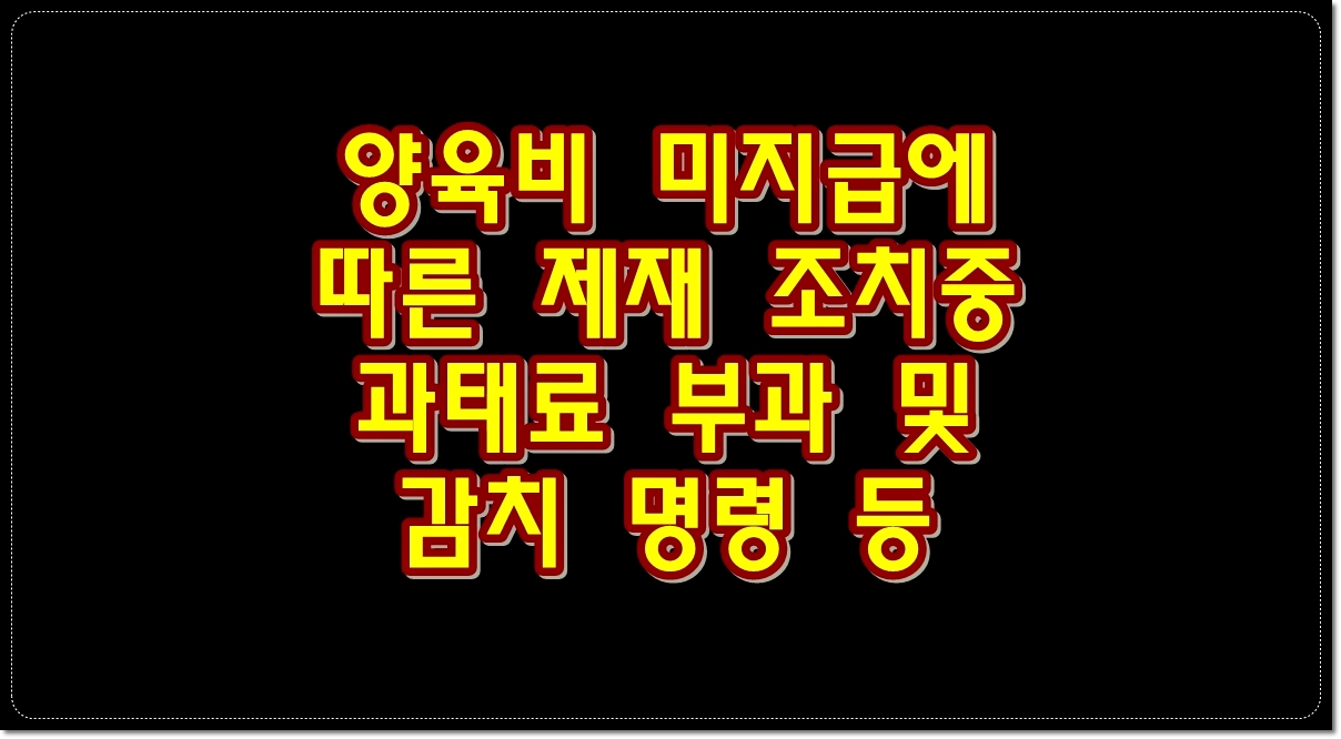 양육비-미지급에-따른-제재-조치-중-과태료-부과-및-감치 명령