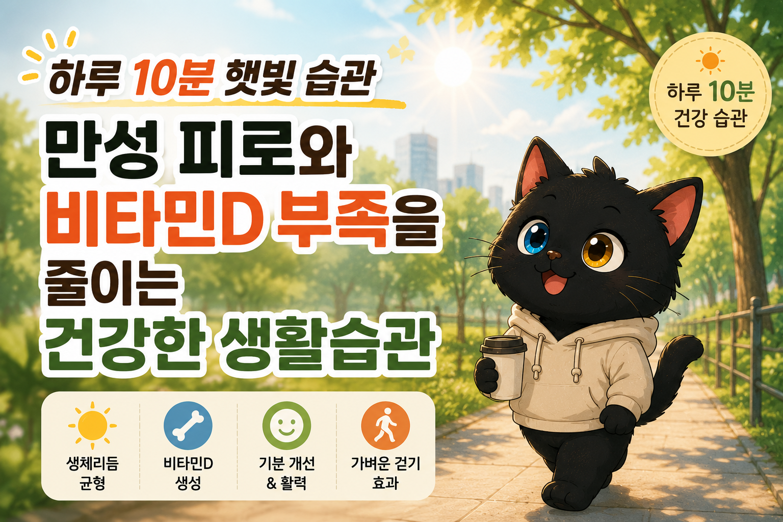 하루 10분 햇빛 습관, 만성 피로와 비타민 D 부족을 줄이는 건강한 생활습관