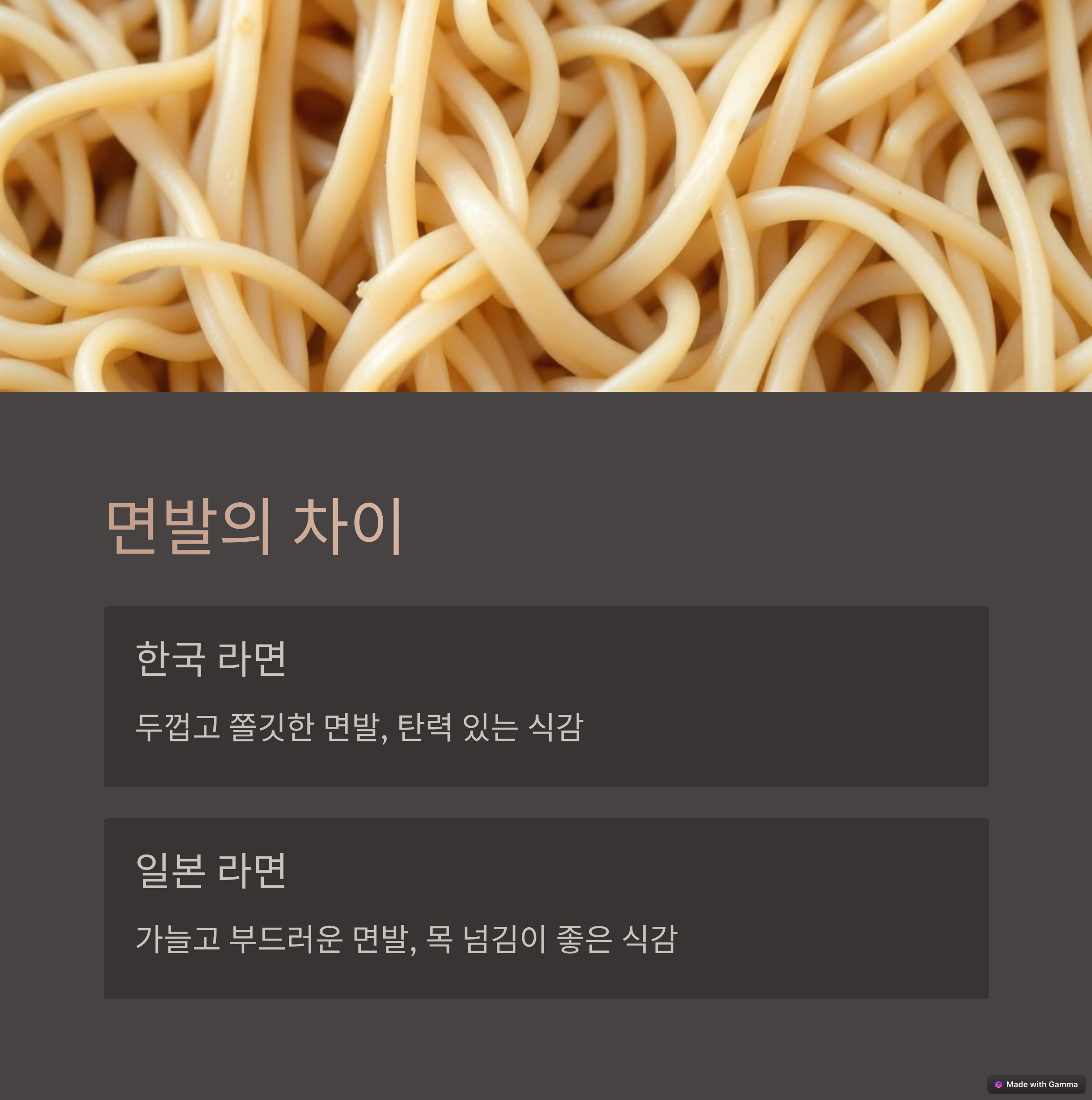 한국,일본 라면 면발의 차이