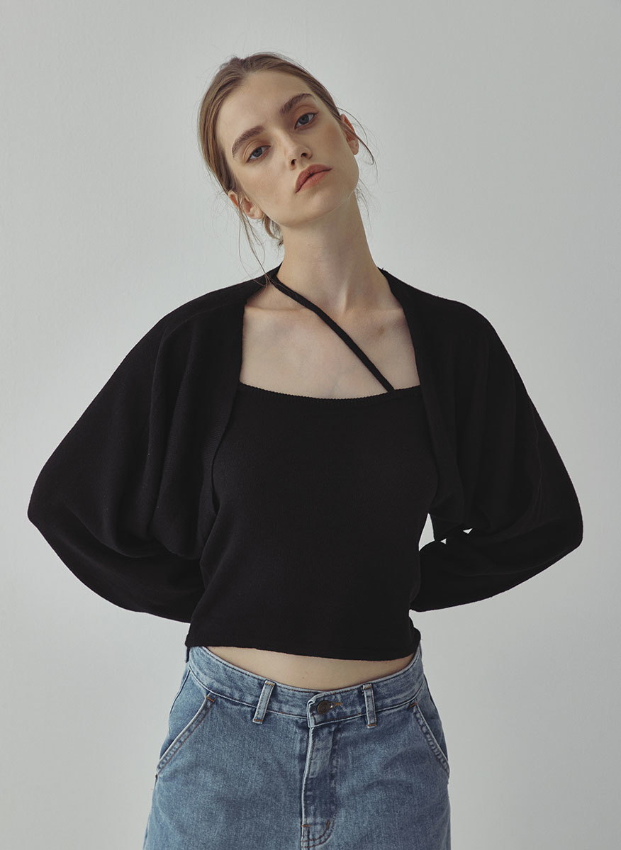 매그제이 볼레로 크로스탑 니트세트 3CD019