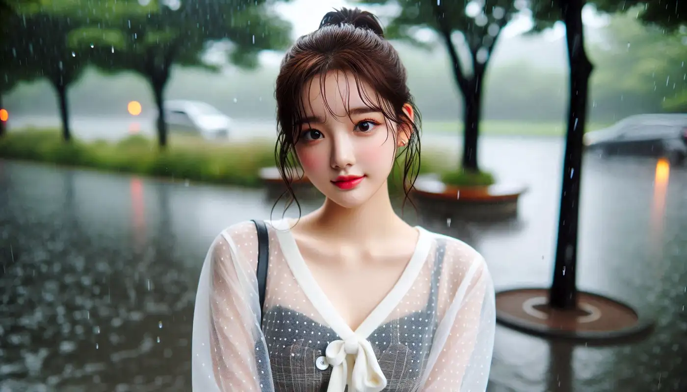 실시간-태풍-경로-확인하는-여성의-모습