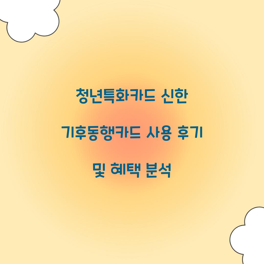 청년특화카드 신한 기후동행카드