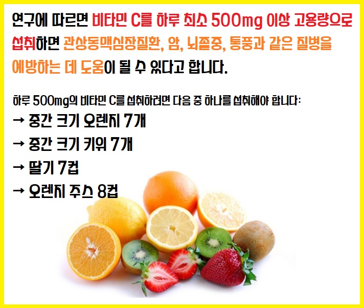 비타민C 가 많은 과일과 채소