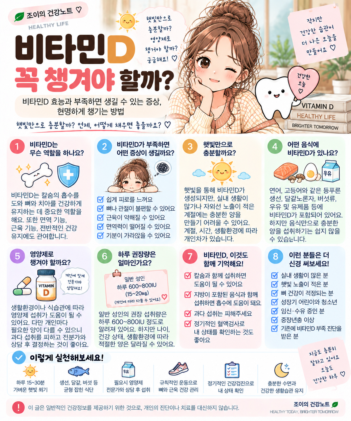 비타민D 부족 증상과 비타민D가 부족한 이유