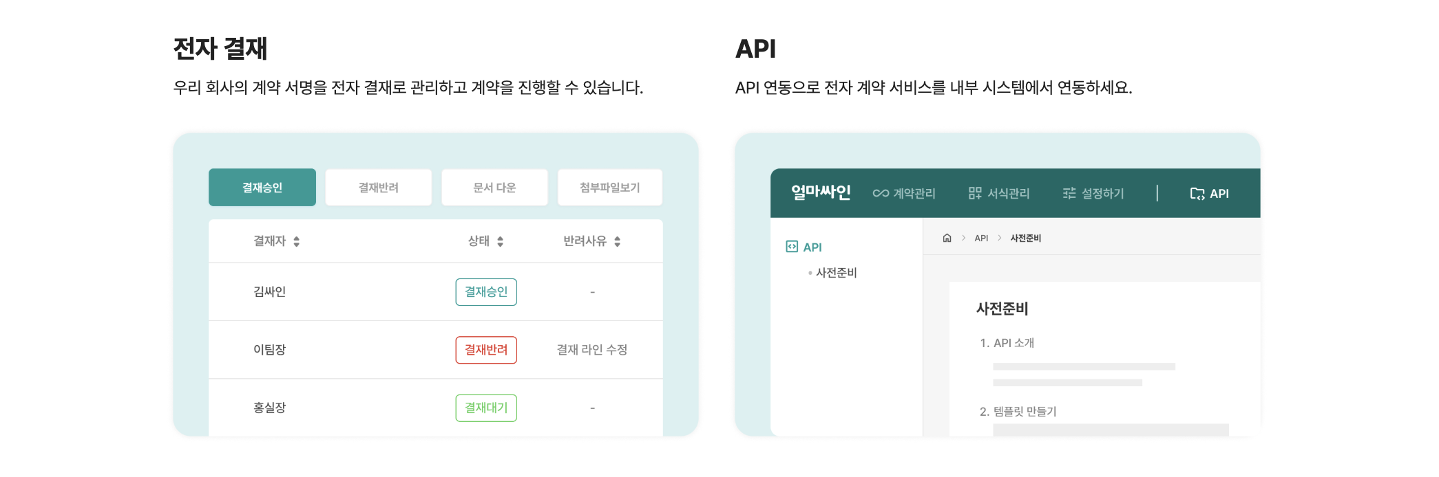 아이퀘스트의 전자계약 솔루션 [얼마싸인]