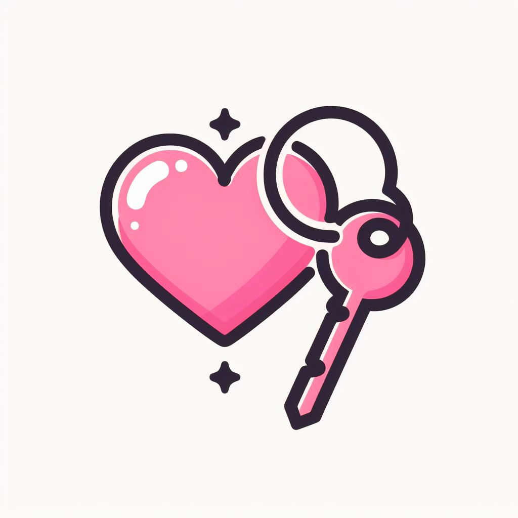 분홍색 하트와 키링 로고 4