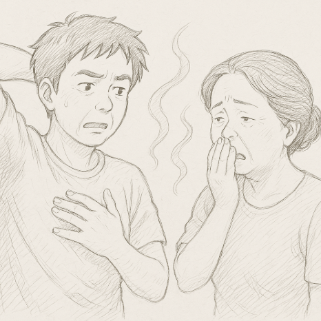 몸 체취 때문에 힘들어 하는 남녀