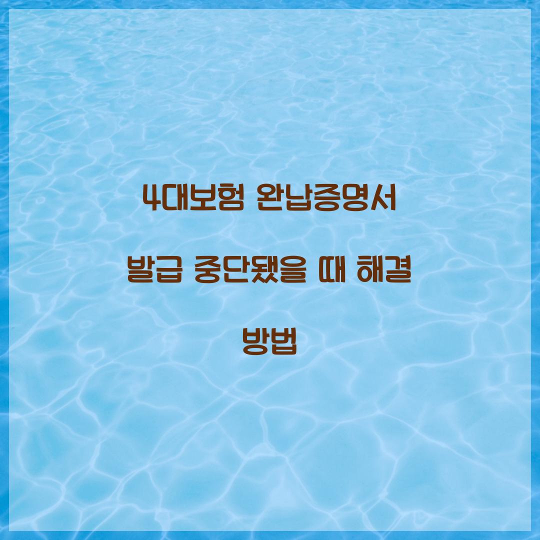 4대보험 완납증명서 발급 중단됐을 때 해결 방법