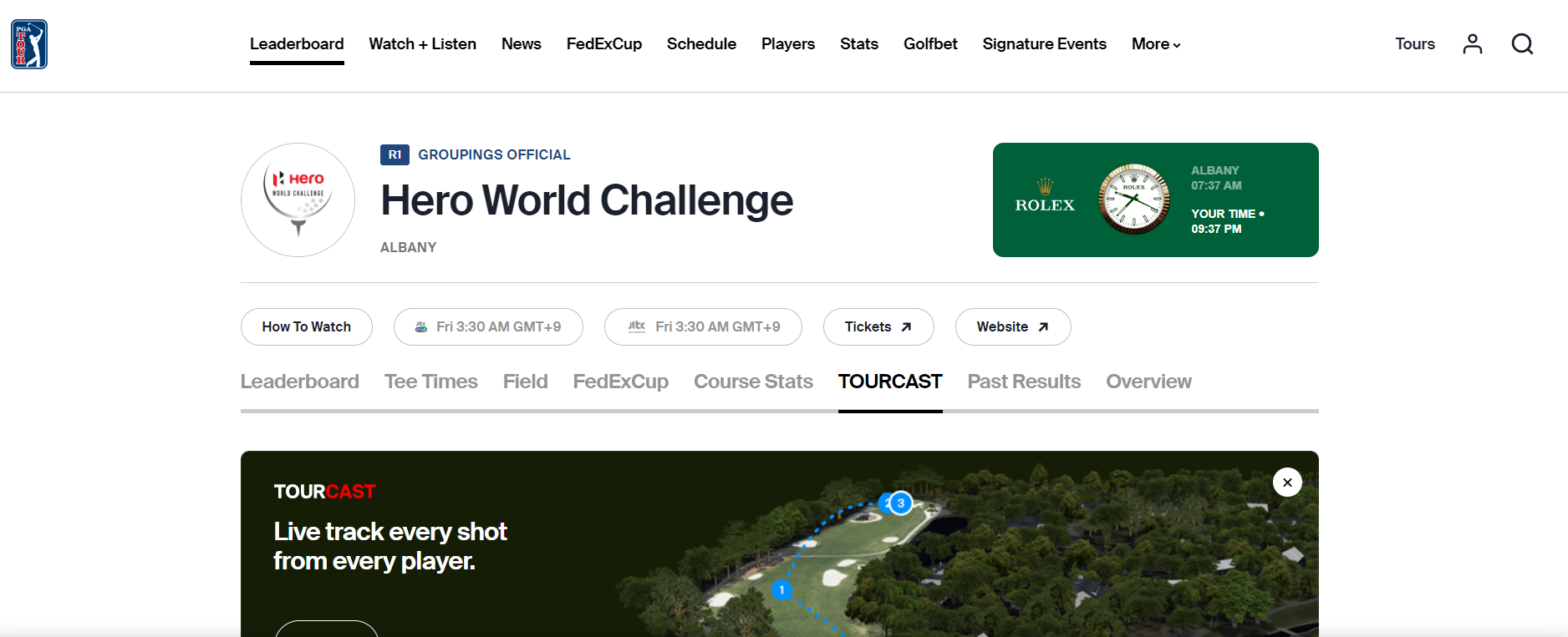 PGA 투어 홈페이지