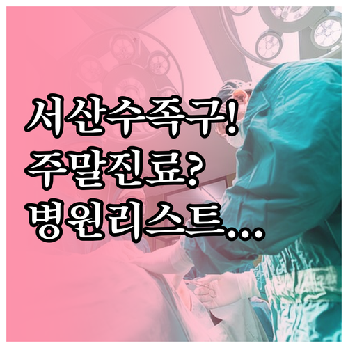 서산시 수족구 진료 병원 리스트 및 ..
